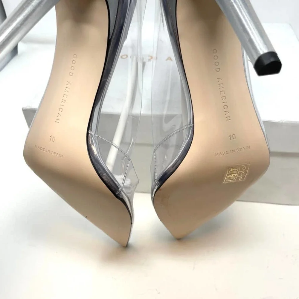 Good American Cinder-F*CKING-RELLA Pump In Glass Clear Size 10 New